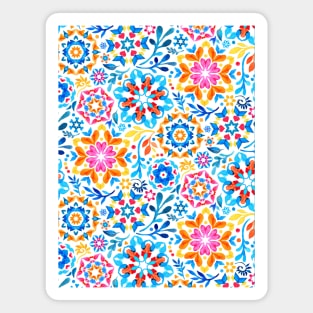 Watercolor Kaleidoscope Floral - brights Magnet